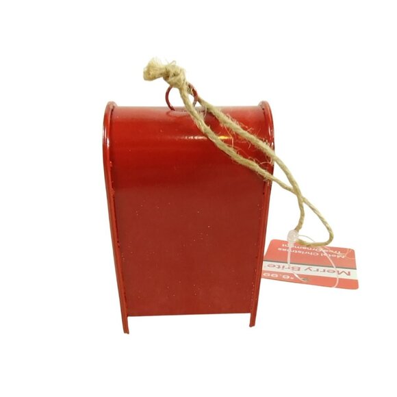 Merry Brite Red Metal 4 inch Letters To Santa Mailbox Christmas Ornament - Picture 3 of 4